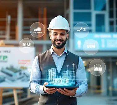 Modern industrial construction site with cranes and infrastructure development – About HLK Engineering & Construction India