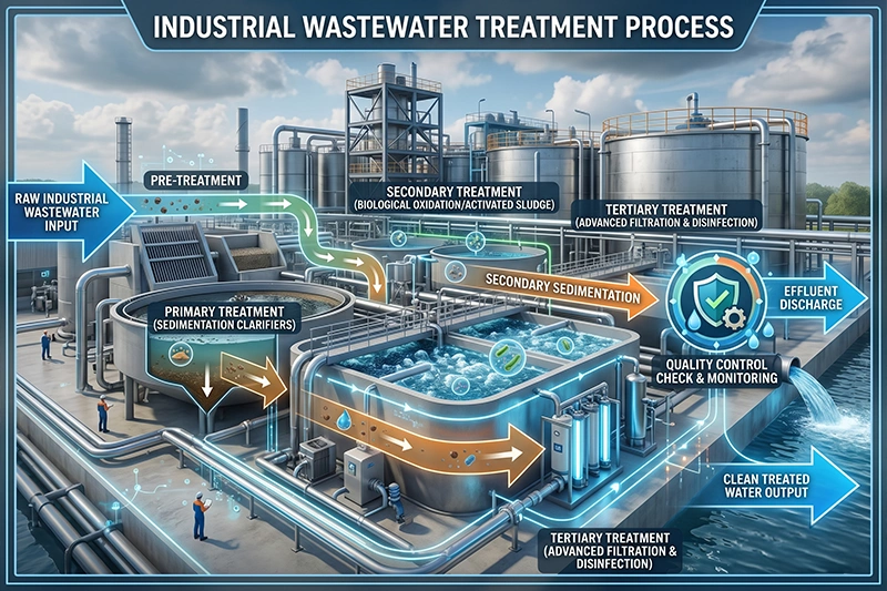 Industrial wastewater treatment plant using AI-based smart water solutions