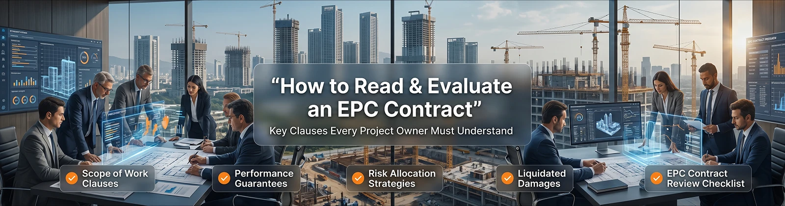 EPC contract review meeting for infrastructure project in India by HLK Infra